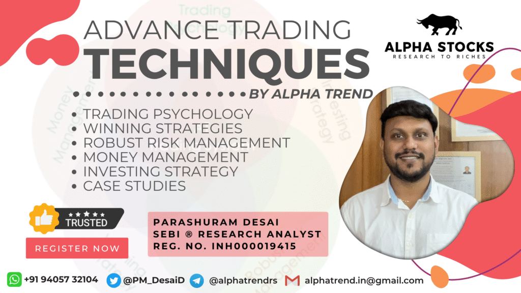 Advance Trading Techniques course banner of Alpha Trend featuring Parashuram Desai, SEBI registered Research Analyst