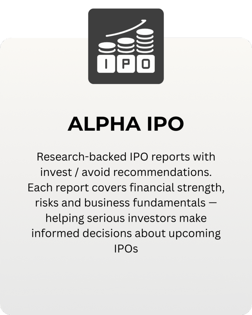 Alpha IPO research backed IPO invest or avoid reports